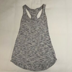 lululemon athletica White/Heathered Gray Racerback Tank